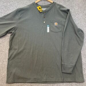 Carhartt Thermal Shirt Mens 4XL NWT Gray Henley Workwear Relaxed Fit TK44429M